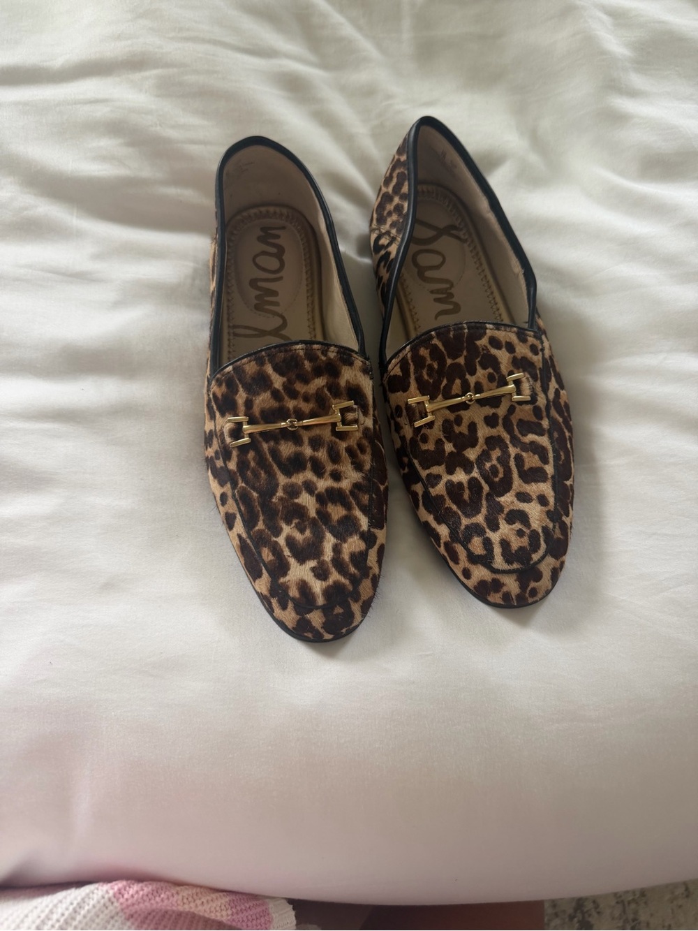 Sam Edelman Leopard Print Loafers with Gold Bit